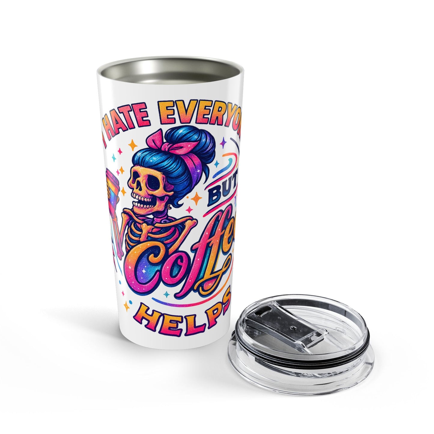 "Coffee Helps" 20oz Tumbler Travel Mug