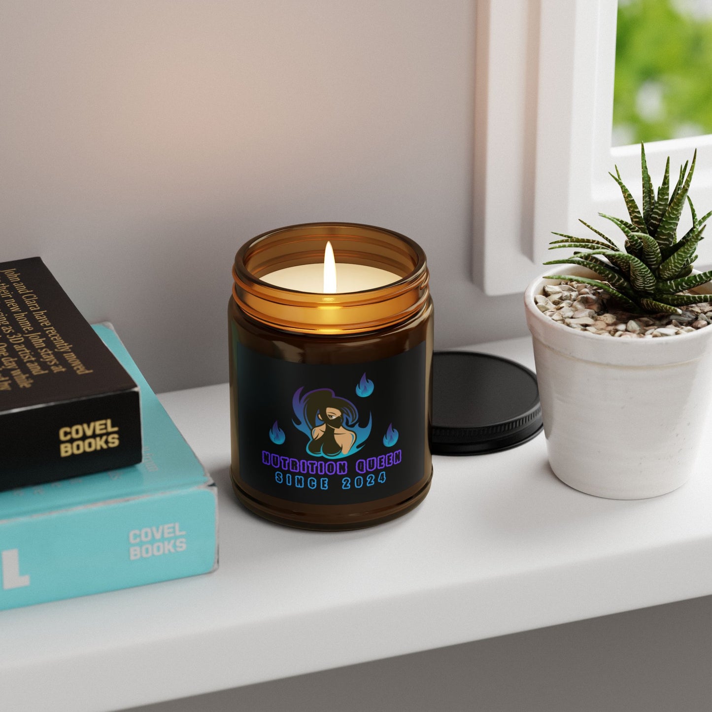 Nutrition Queen Scented Soy Candle Amber Jar