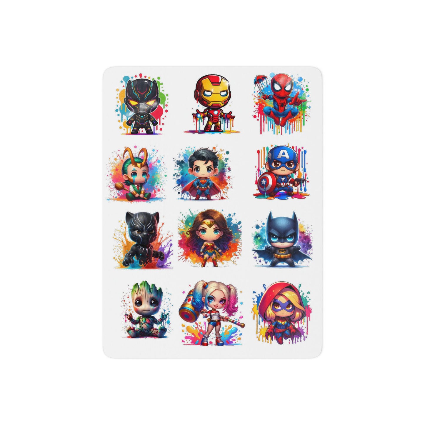 Cute Baby Marvel & DC Character Temporary Tattoos Sheet