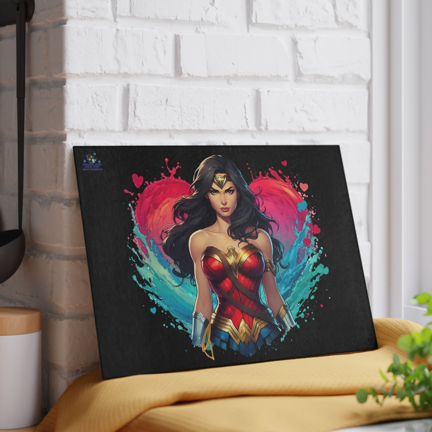 Wonder Woman Splash Glass Cutting Board
