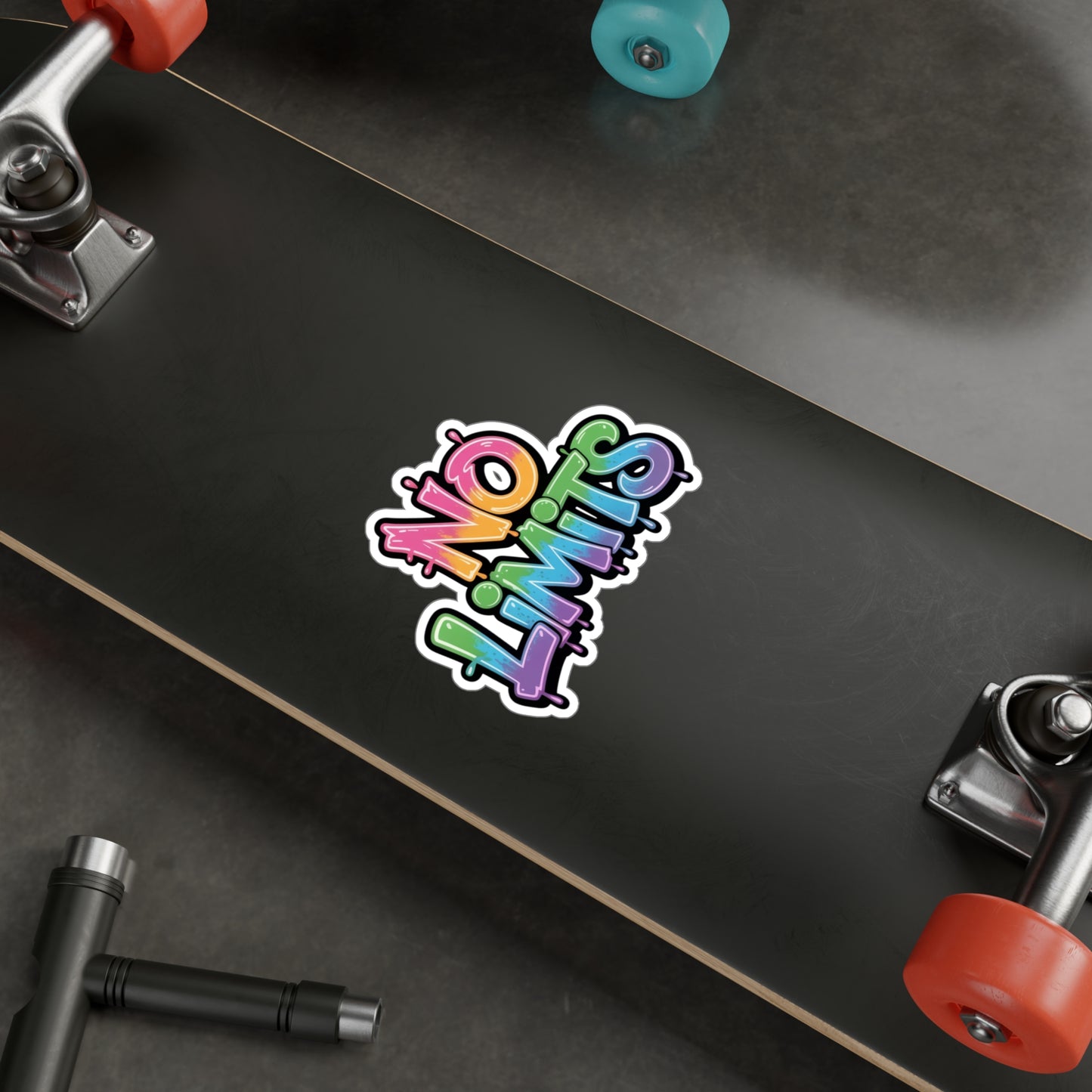 'No Limits' Rainbow Graffiti Vinyl Decal