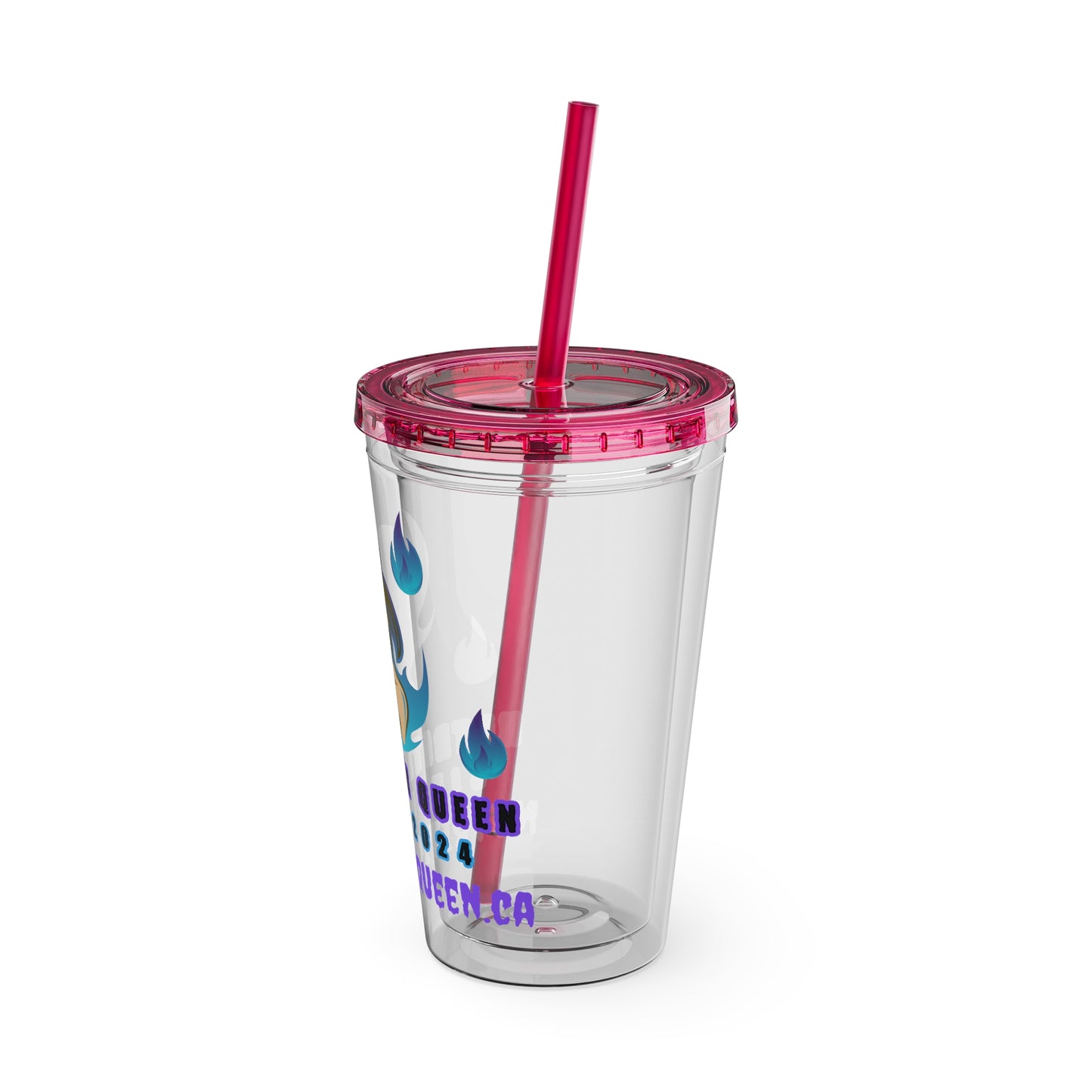 Nutrition Queen Sunsplash 16oz Straw Tumbler