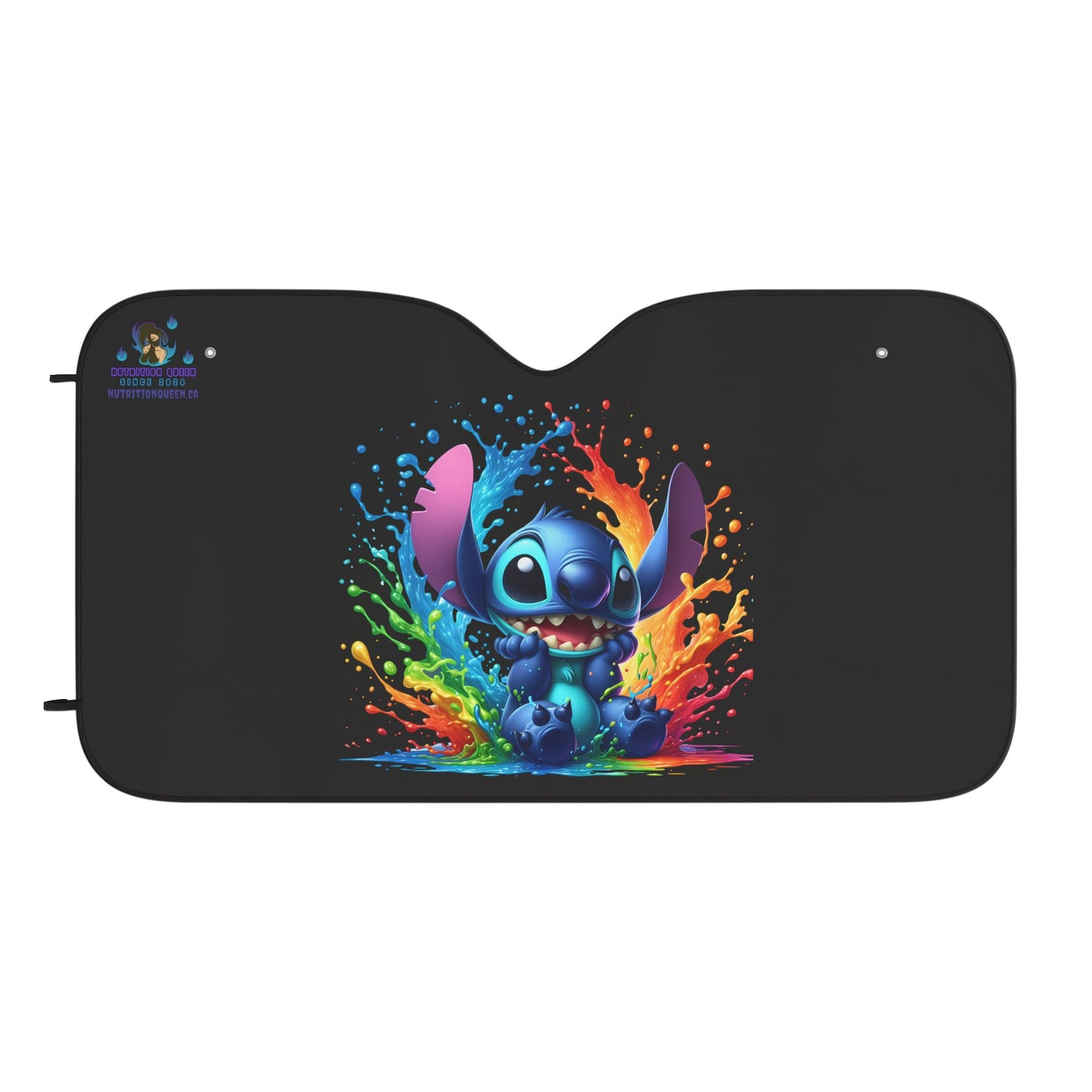 Stitch Rainbow Splash Car Sun Shade