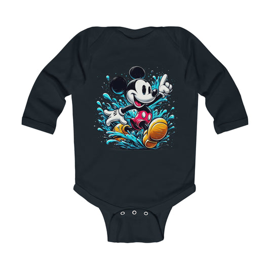 Splish Splash Mickey Mouse Infant Long Sleeve Bodysuit