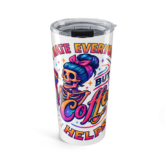"Coffee Helps" 20oz Tumbler Travel Mug