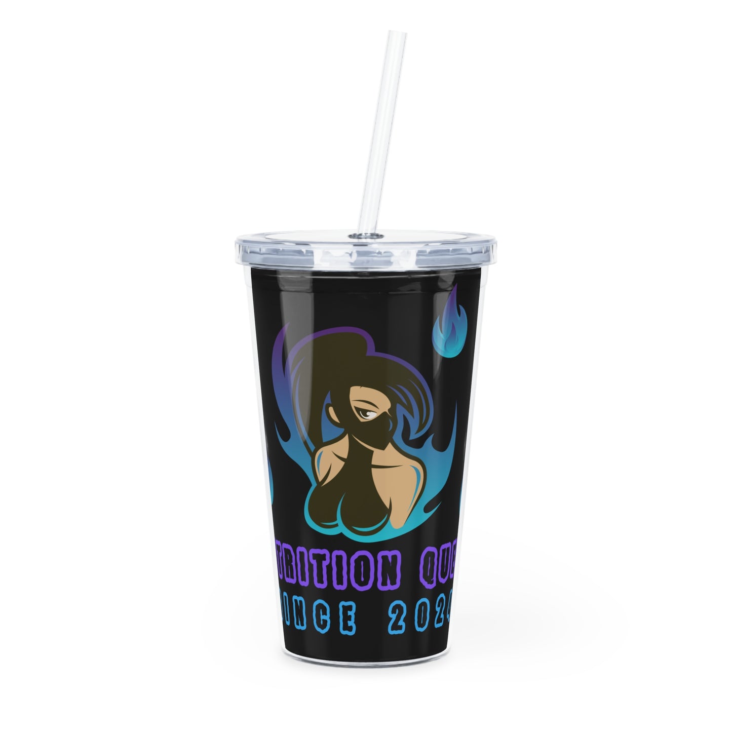 Nutrition Queen Plastic Tumbler with Straw