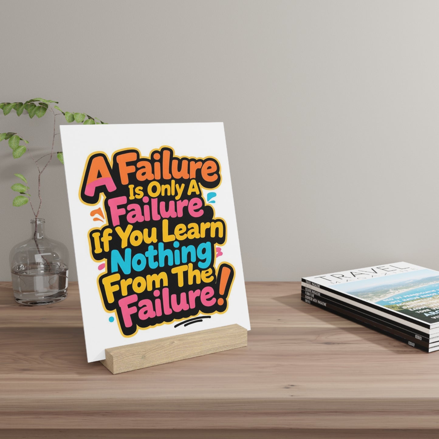 "A Failure Is Only A Failure If You Learn Nothing From The Failure" Motivational Gallary Board