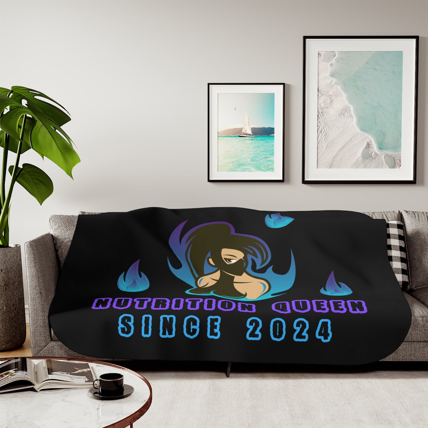 Nutrition Queen Sherpa Blanket, Two Colors