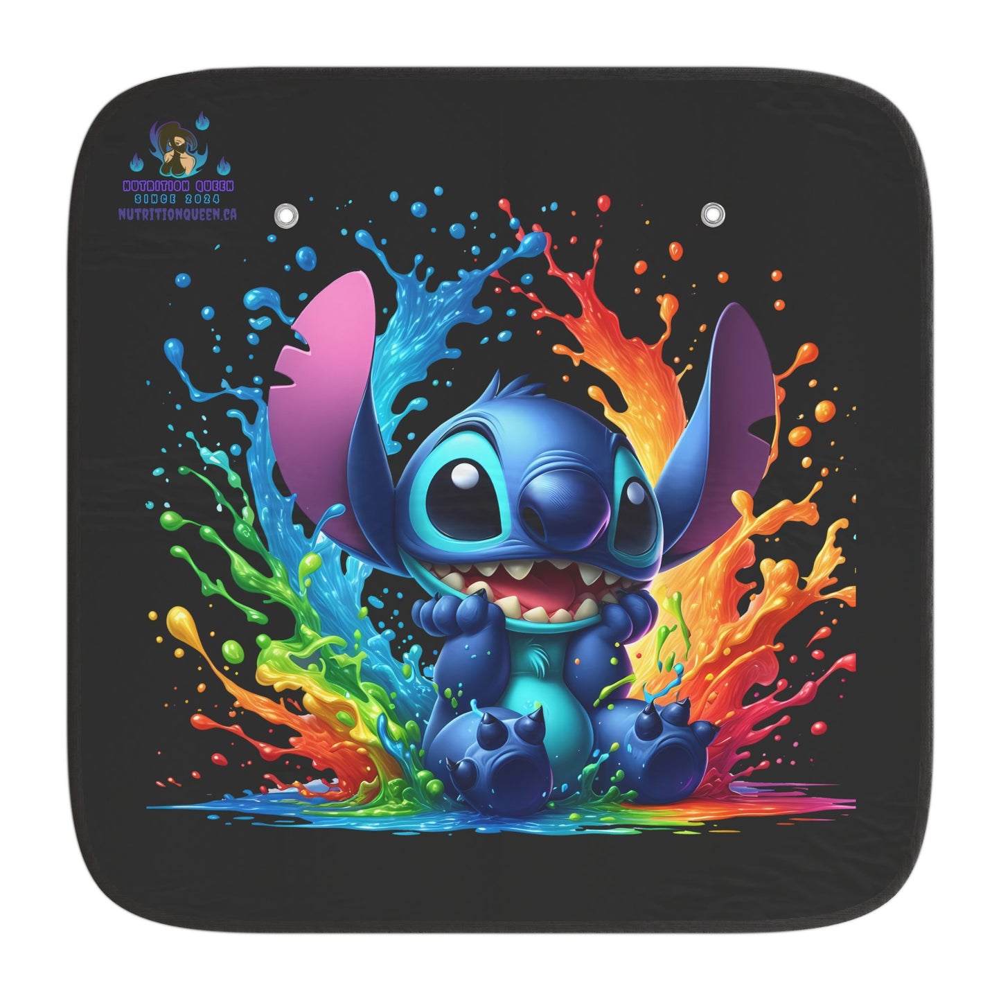 Stitch Rainbow Splash Car Sun Shade