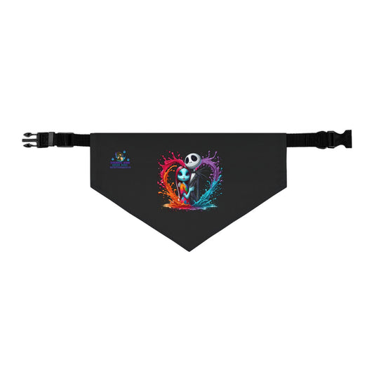 Colorful Love Jack & Sally Pet Bandana Collar