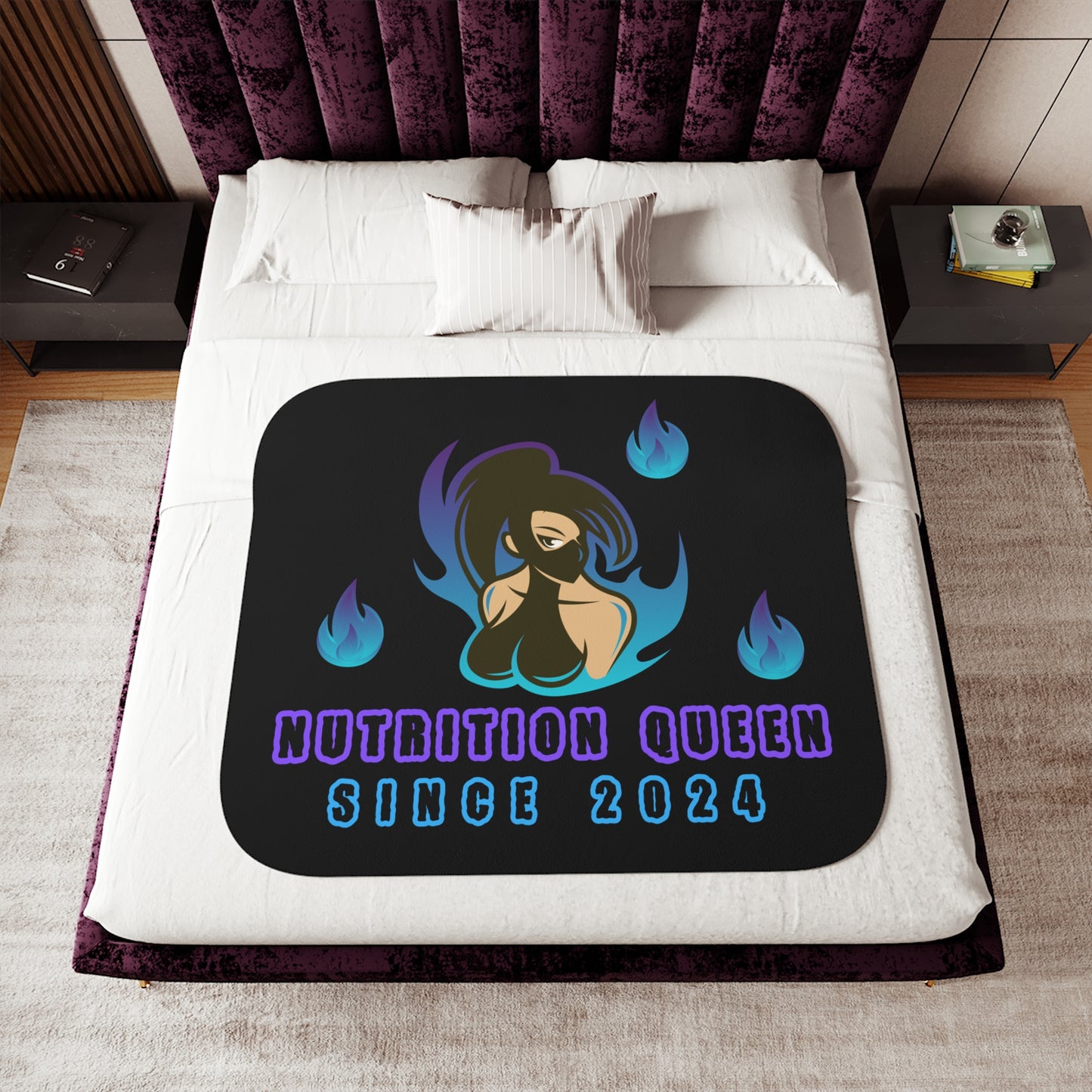 Nutrition Queen Sherpa Blanket, Two Colors