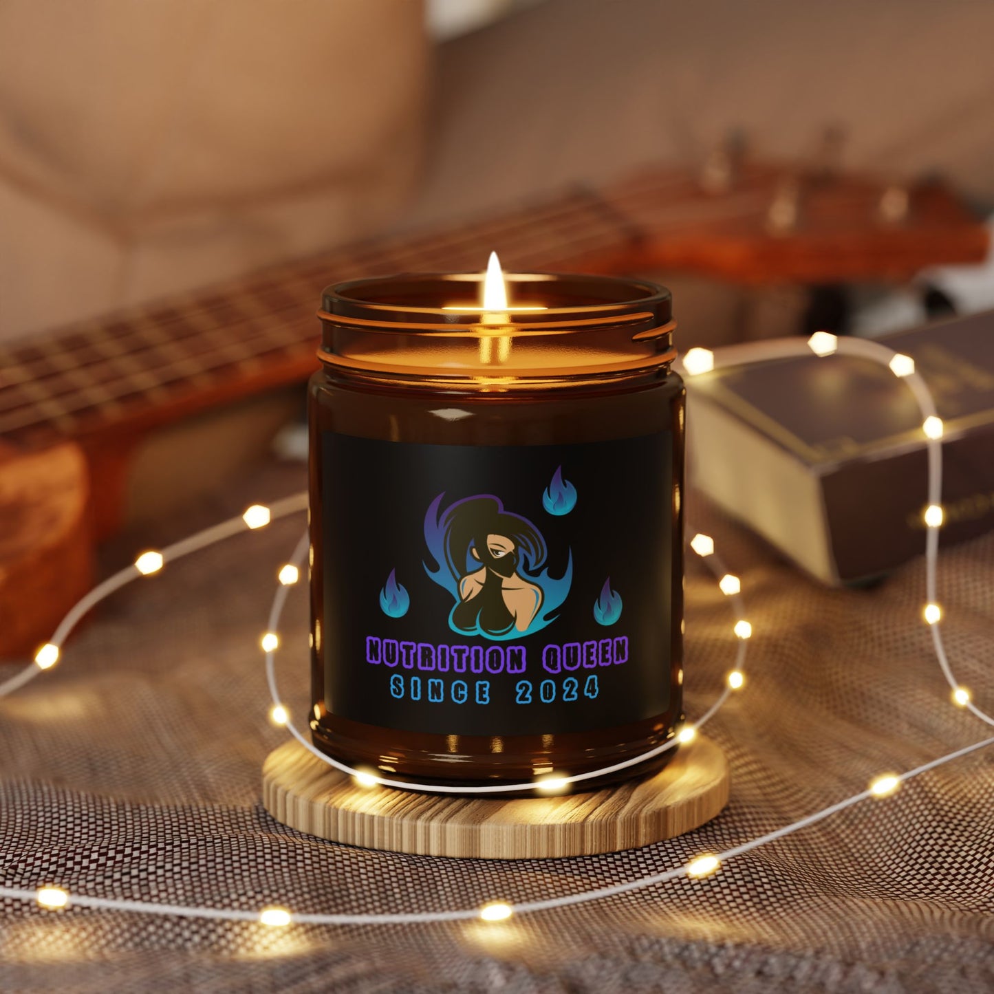 Nutrition Queen Scented Soy Candle Amber Jar