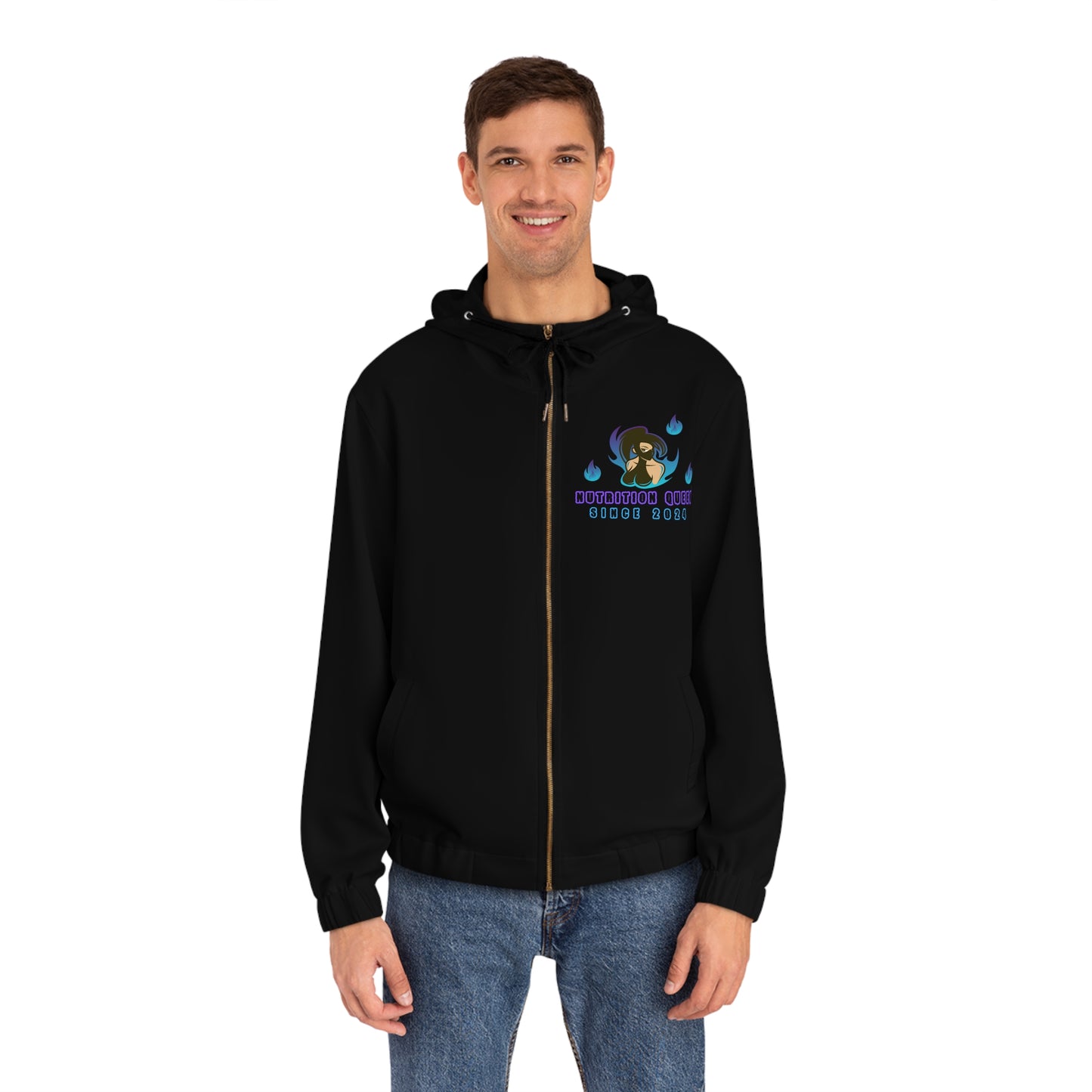 Nutrition Queen Men's Full-Zip Hoodie (AOP)