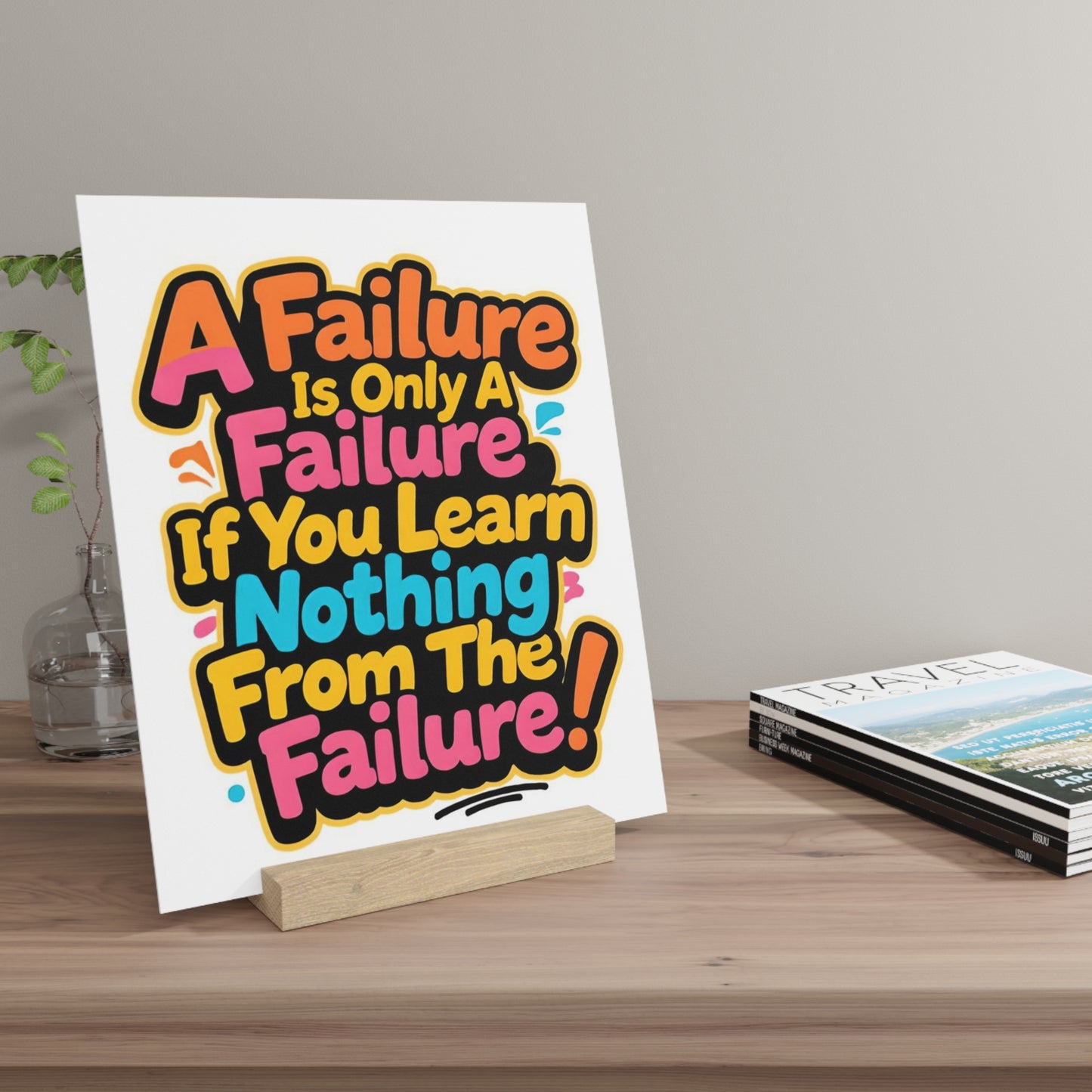 "A Failure Is Only A Failure If You Learn Nothing From The Failure" Motivational Gallary Board