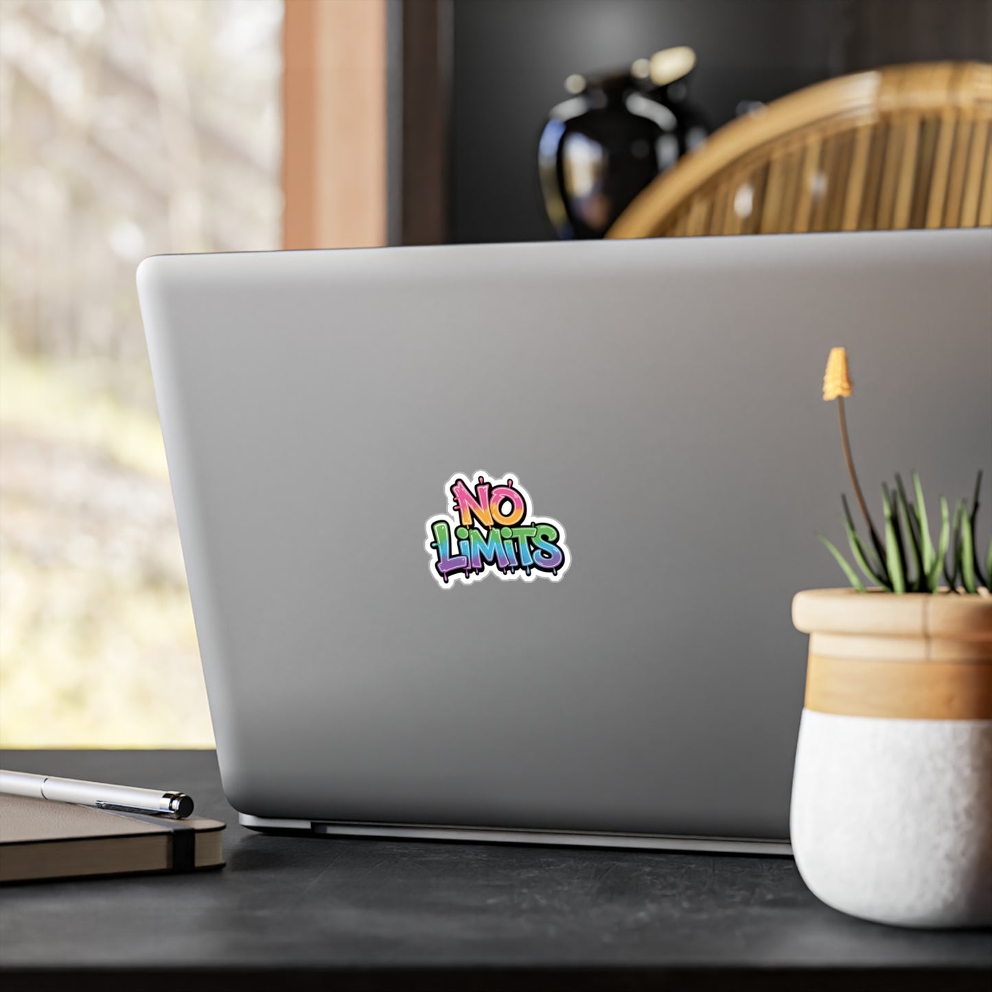 'No Limits' Rainbow Graffiti Vinyl Decal