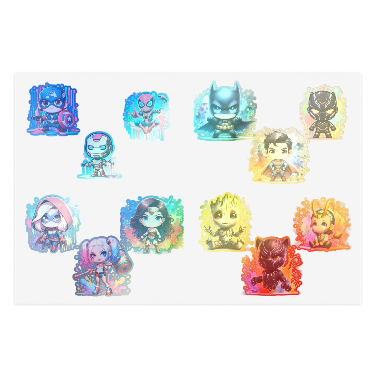 Cute Baby Marvel & DC Character Sticker Sheet Set — 5PCS
