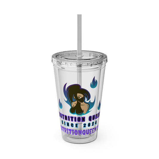 Nutrition Queen Sunsplash 16oz Straw Tumbler