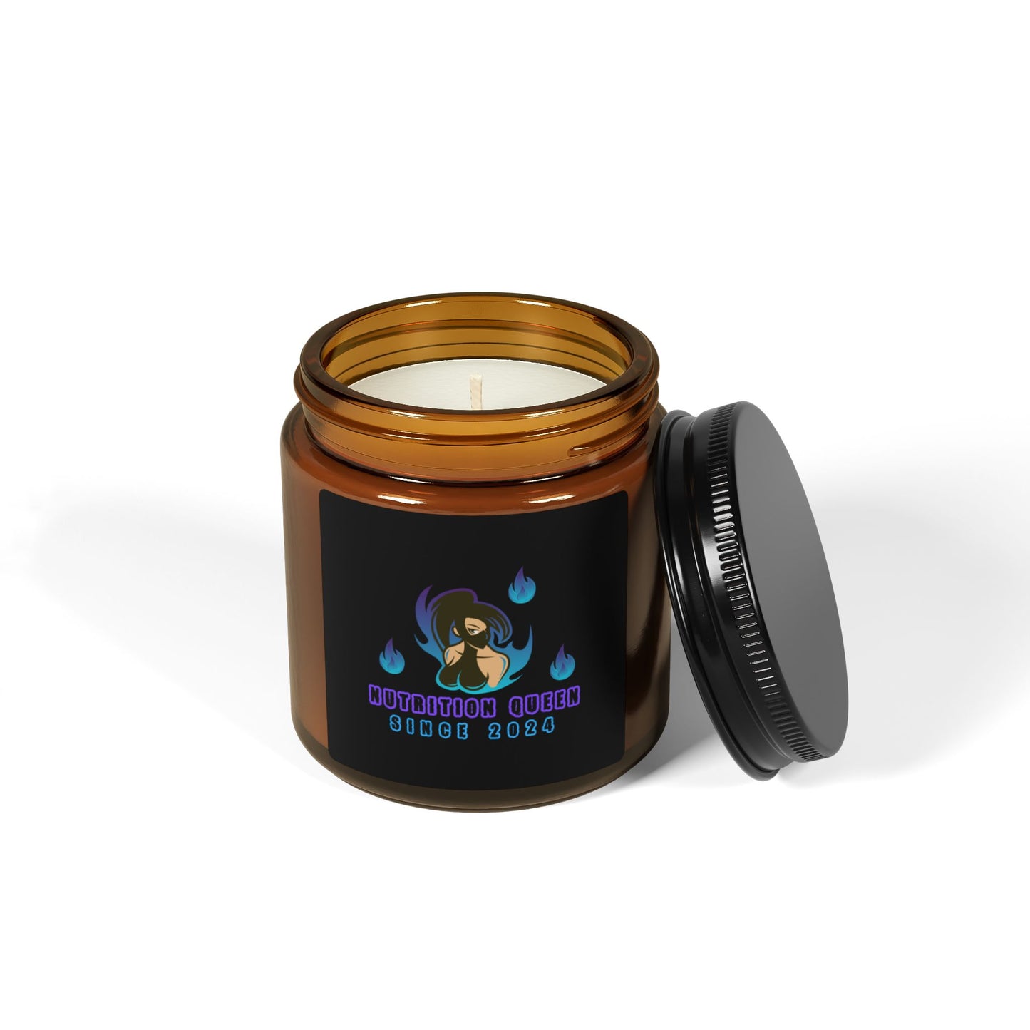Nutrition Queen Scented Soy Candle Amber Jar