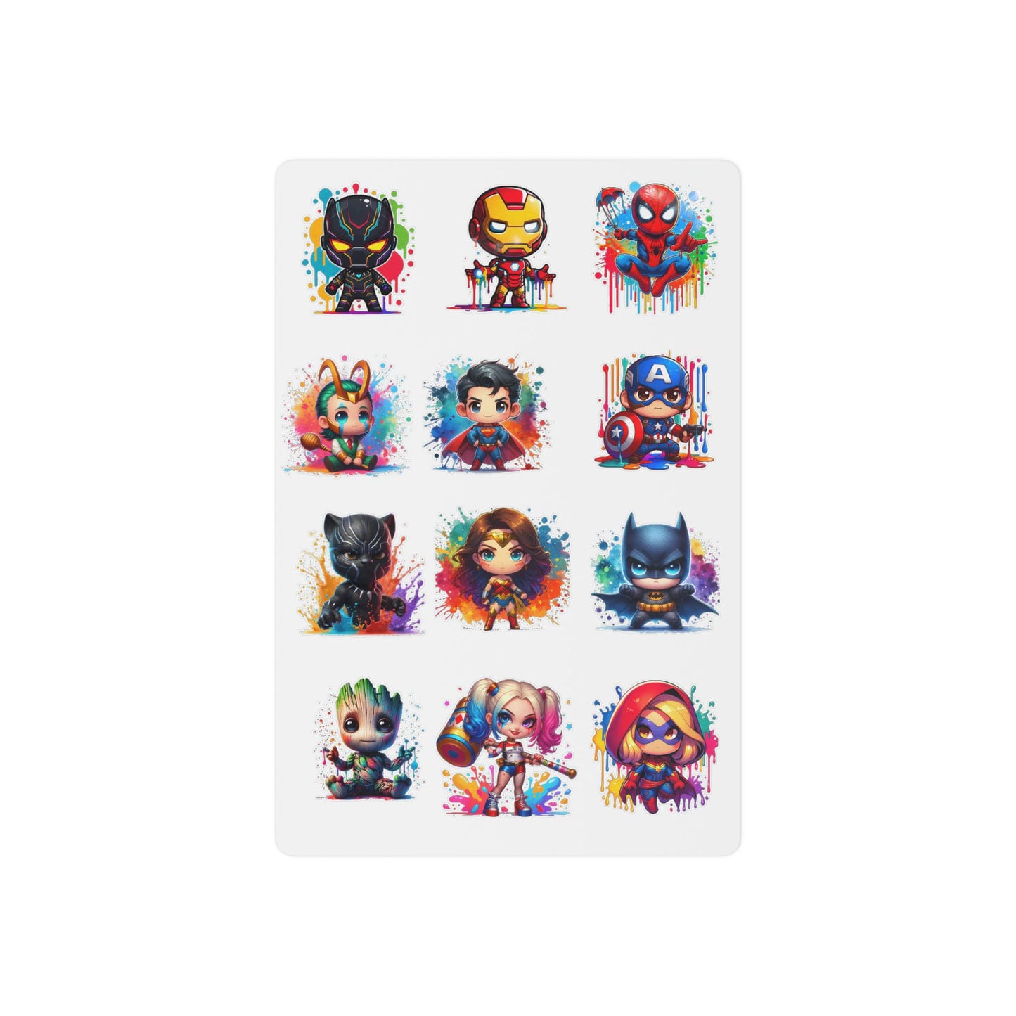 Cute Baby Marvel & DC Character Temporary Tattoos Sheet