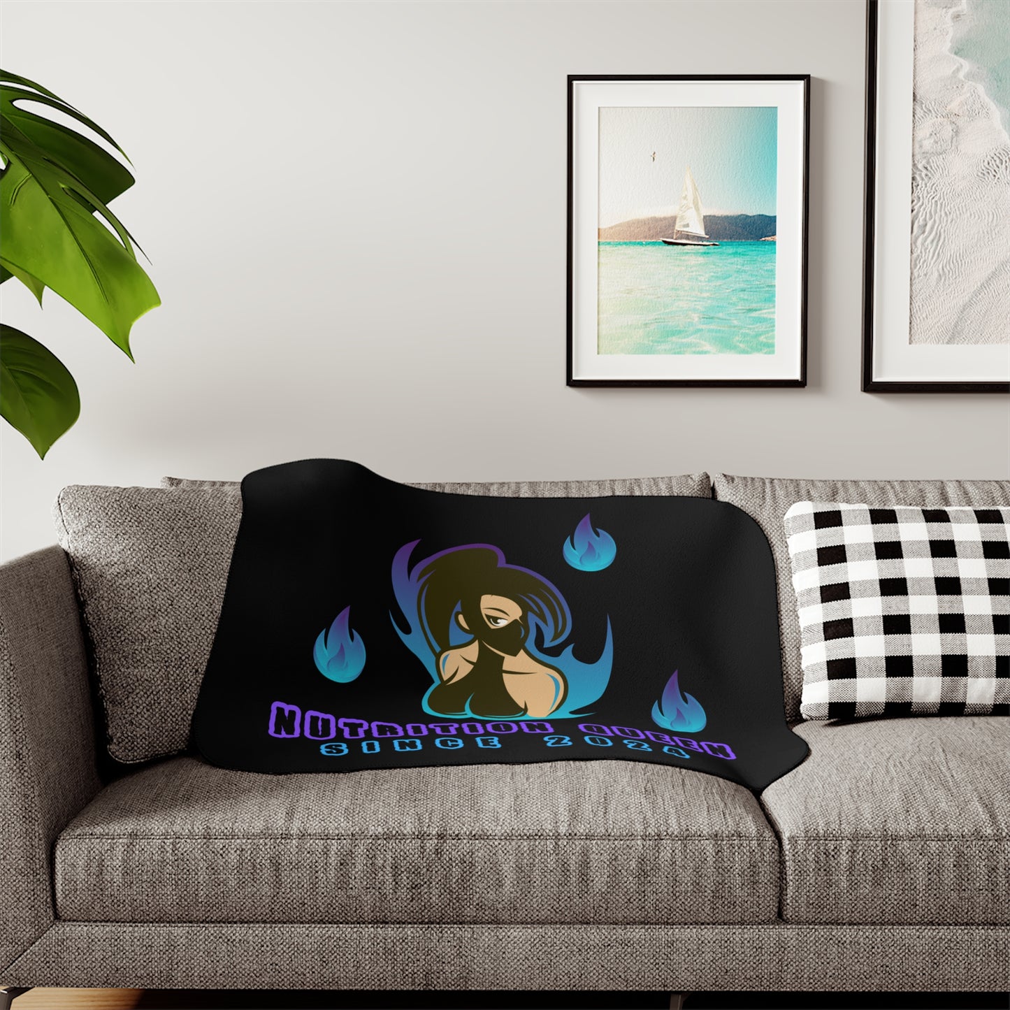 Nutrition Queen Sherpa Blanket, Two Colors