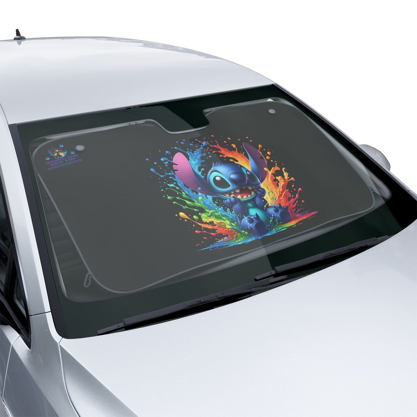 Stitch Rainbow Splash Car Sun Shade