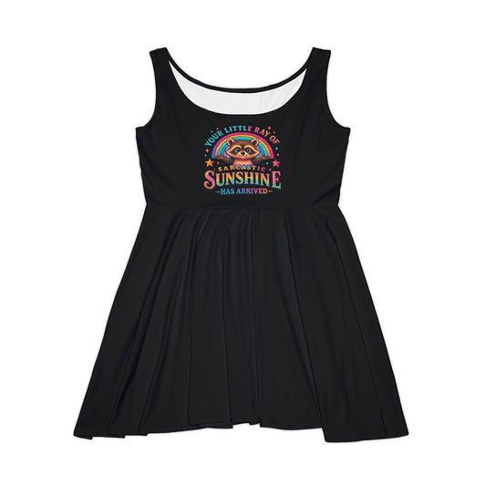 'Your Little Ray of Sunshine Has Arrived' Women's Skater Dress - Black