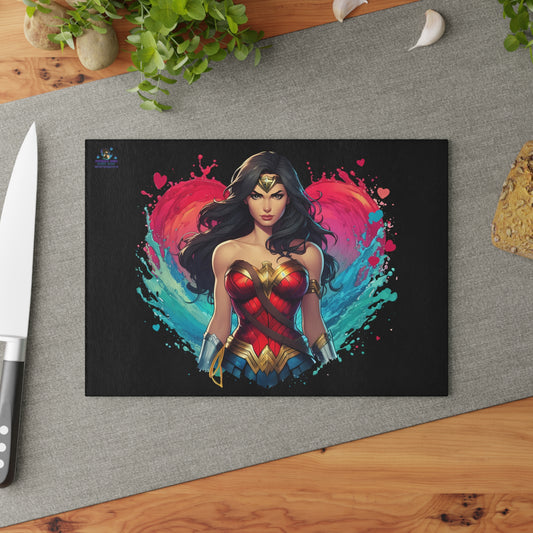 Wonder Woman Splash Glass Cutting Board