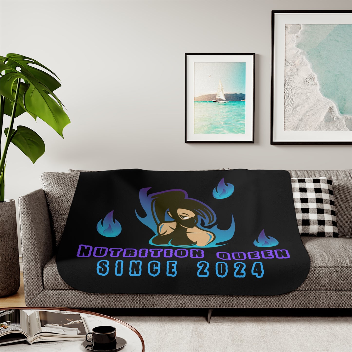 Nutrition Queen Sherpa Blanket, Two Colors