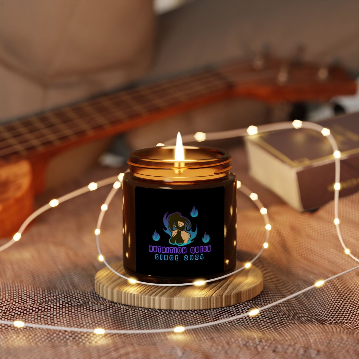 Nutrition Queen Scented Soy Candle Amber Jar