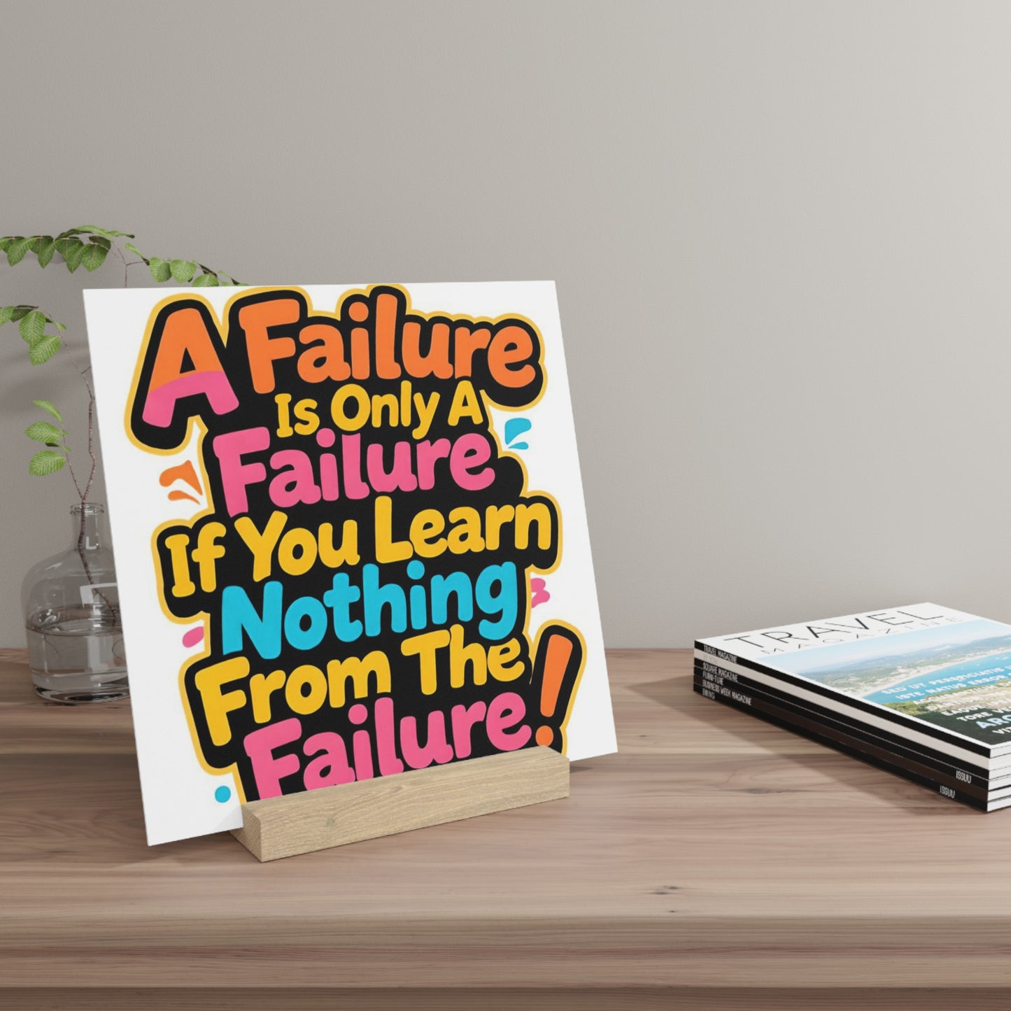 "A Failure Is Only A Failure If You Learn Nothing From The Failure" Motivational Gallary Board